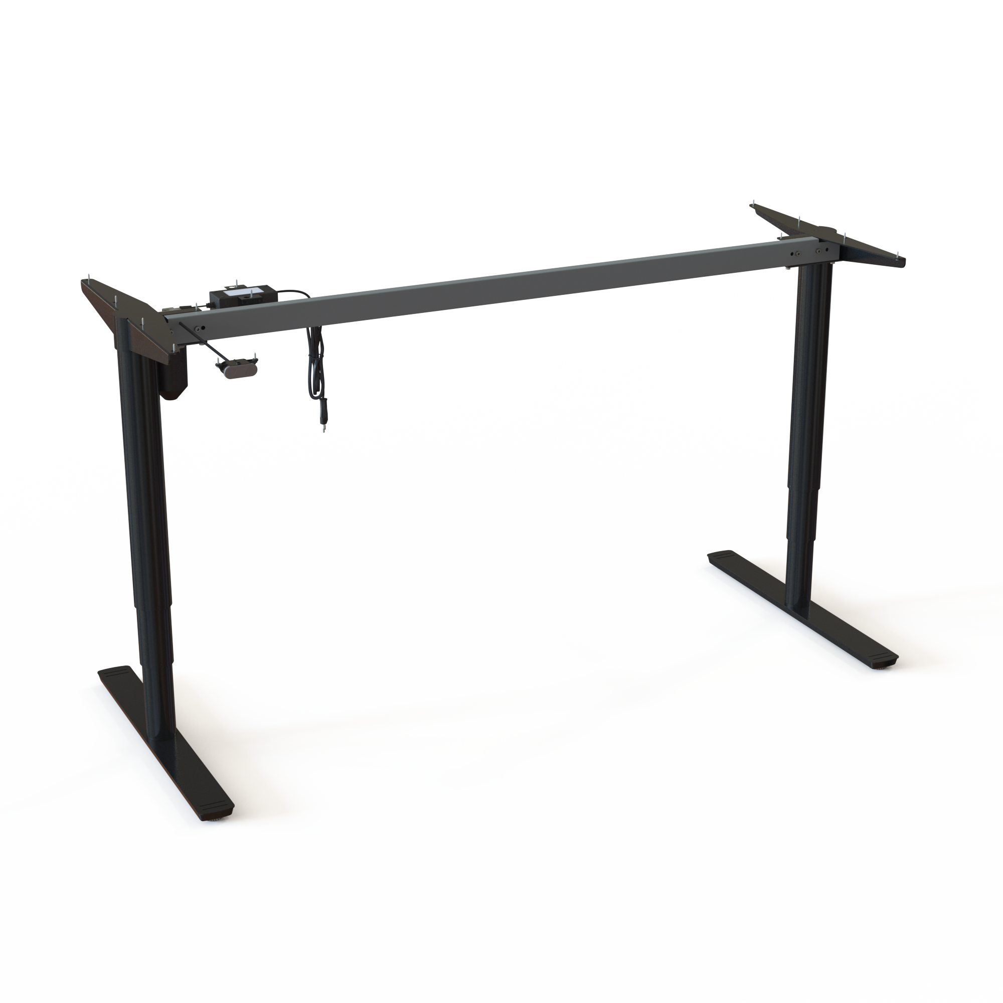 Black Sit-Stand Desk Underframe. Black lacquered, width 152cm. Adjustable in the interval 65-125cm, and the frame lifts 100kg.